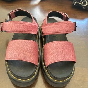 Dr. Martens Pink Glitter Sandals Size 7